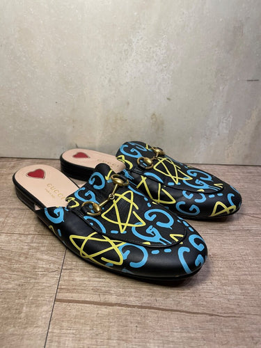 Gucci Princetown GucciGhost Leather Mules sz 35