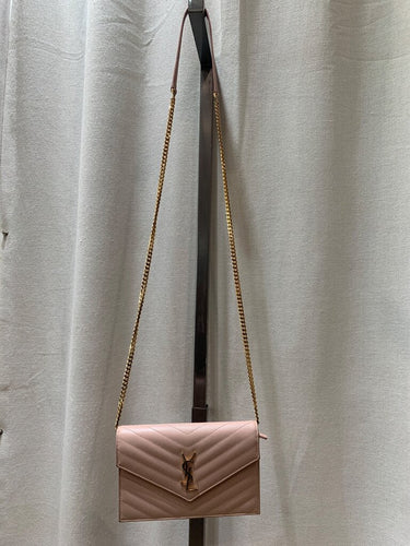 Saint Laurent Cassandre Chevron Wallet on Chain