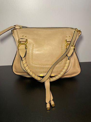Chloé Beige Leather Marcie Medium Satchel Bag