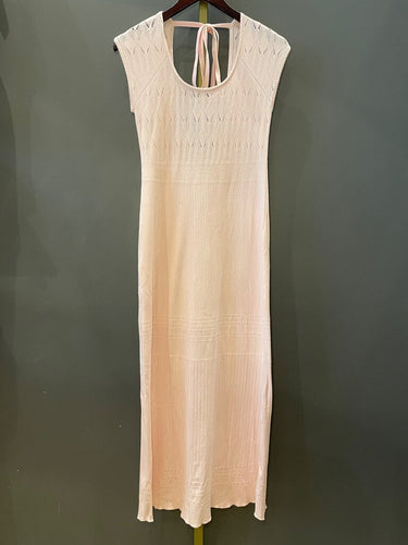 Free People Pointelle Knit Open Back Maxi Dress sz M/L