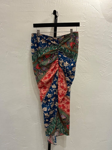Veronica Beard Patchwork Draped Midi Skirt sz 6