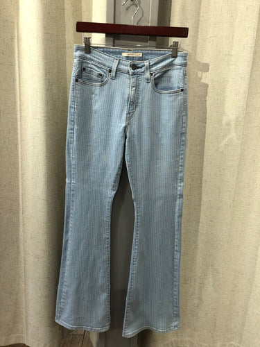 Levi's 726 Flare Striped Light Wash Jeans sz 27