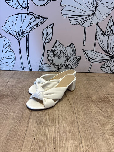 Stuart Weitzman Emilia Knotted Block Heel Mules sz 8