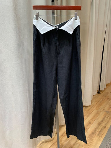 Posis Studio Fold-Over Waistband Wide Leg Pants sz S
