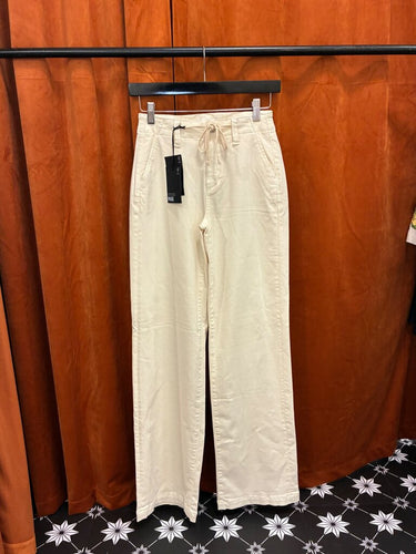 Paige Drawstring Wide Leg Pants in Off-White sz 23