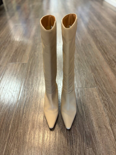 Anthropologie Leather Pointed Toe Knee High Boots sz 38