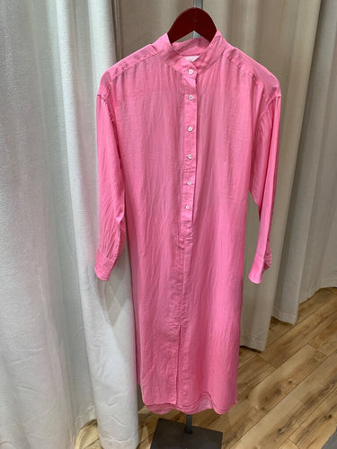 Xirena Pink Long Sleeve Tie-Back Shirt Dress sz XS