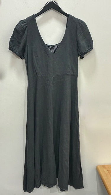 Zara Charcoal Grey Short Sleeve Midi Dress sz L