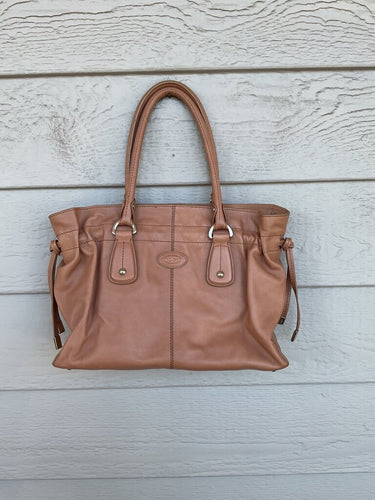 Tod's Tan Leather Drawstring Tote