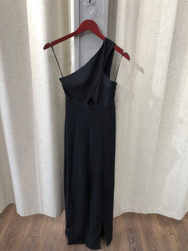 Abercrombie & Fitch Black One-Shoulder Cutout Jumpsuit sz XS