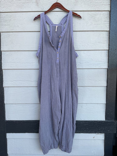 Free People Lavender Textured Gauze Sleeveless Jumpsuit sz S/P