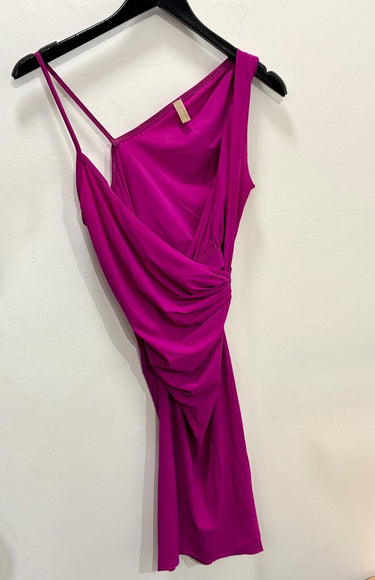 Lanvin Asymmetrical Draped Sleeveless Mini Dress sz 36