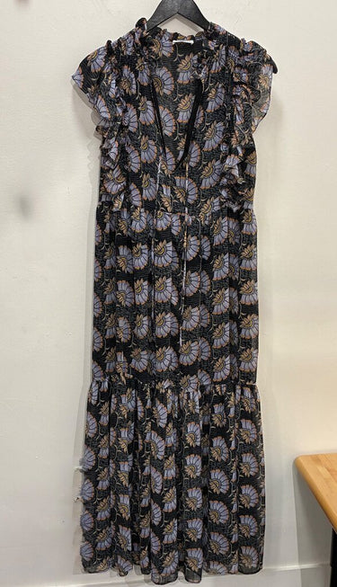 Claudie Pierlot Floral Ruffle-Trim Maxi Dress sz 38