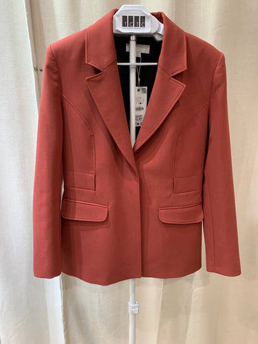 Zara Rust Tailored Blazer Jacket sz L