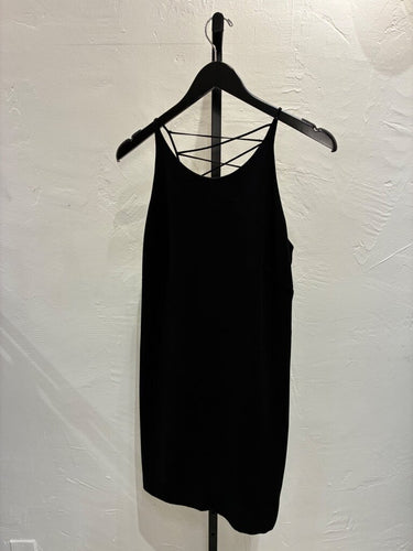 Versace Black Lace-Up Back Sleeveless Mini Dress sz 10