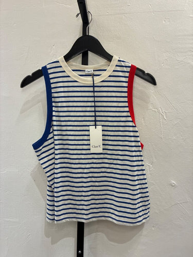 Clare V. Striped Sleeveless Tank Top sz M