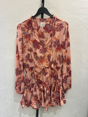 MISA Los Angeles Floral Long Sleeve Mini Dress sz L