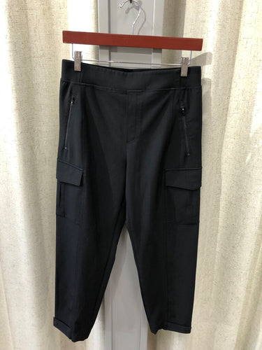 Athleta Black Cargo Tapered Pants sz 8/P