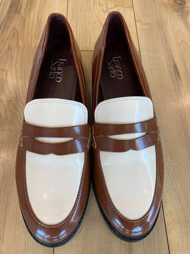 Franco Sarto Two-Tone Patent Penny Loafers sz 9.5