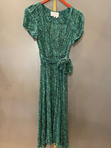 ba&sh Green Printed Short Sleeve Maxi Dress sz XS