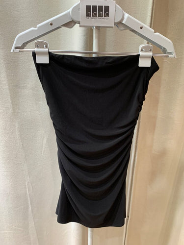 Norma Kamali Black Ruched Strapless Top sz XS/34