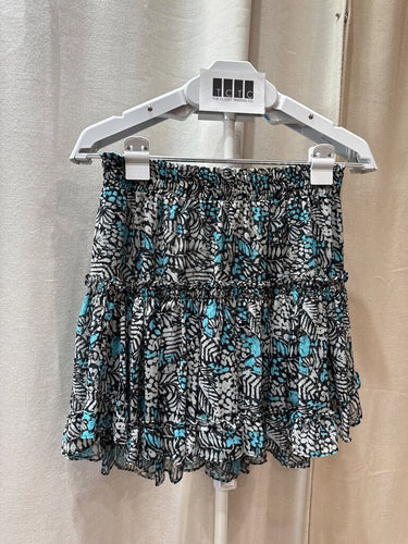 MISA Los Angeles Printed Tiered Ruffle Mini Skirt sz M