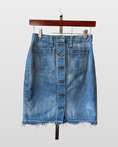 Rag & Bone Button-Front Denim Mini Skirt sz 25