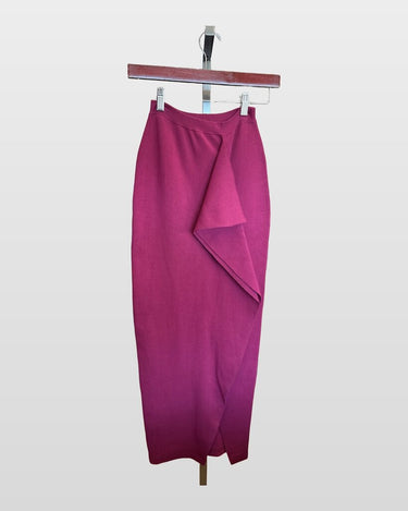 Rick Owens Fuchsia Knit Draped Maxi Skirt sz XS