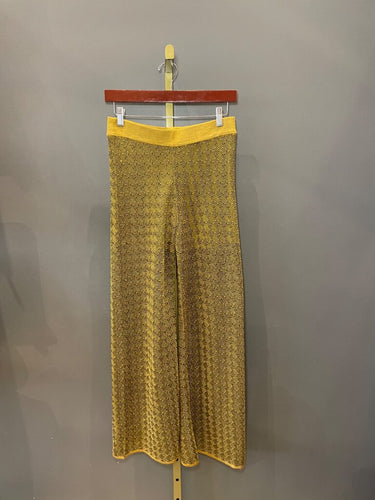 Zara Metallic Knit Wide Leg Pants sz S