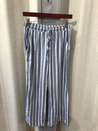Bella Dahl Striped Drawstring Wide Leg Pants sz XS