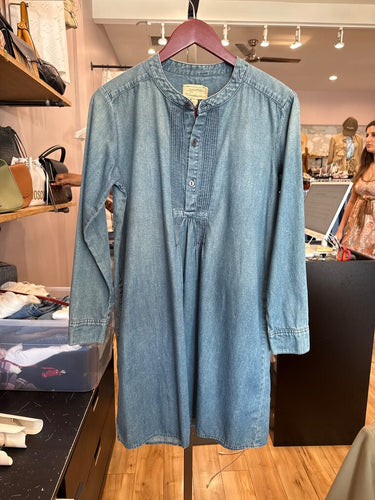Current/Elliott Chambray Pintuck Shirt Dress sz 1