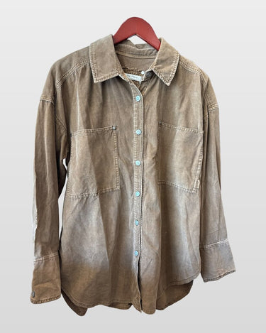 Free People We The Free Corduroy Button-Down Shacket sz XS