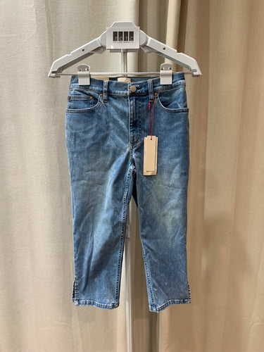 Alice + Olivia Jeans High Rise Cropped Straight Leg Jeans sz 25