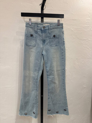 Joie Light Wash Grommet Hem Bootcut Jeans sz 24