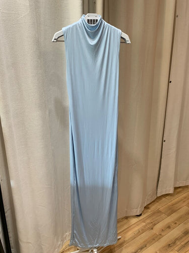 SER.O.YA Light Blue Cowl Neck Cutout Maxi Dress