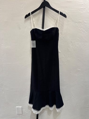 LPA Black Lace-Trim Maxi Dress sz XS