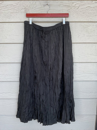 Eileen Fisher Black Flared Midi Skirt sz L