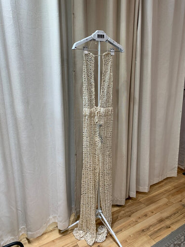 Retrofête Metallic Knit Sequin Jumpsuit sz XS/S