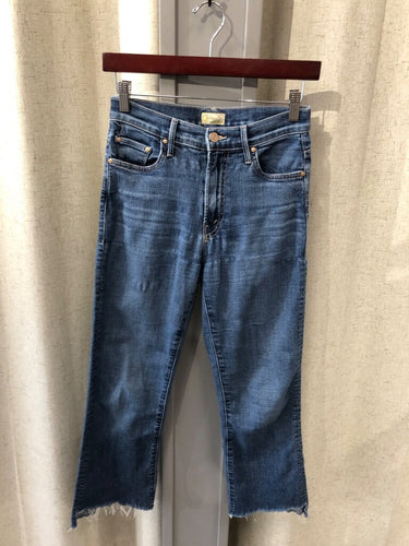 Mother Blue Bootcut Raw Hem Jeans sz 25