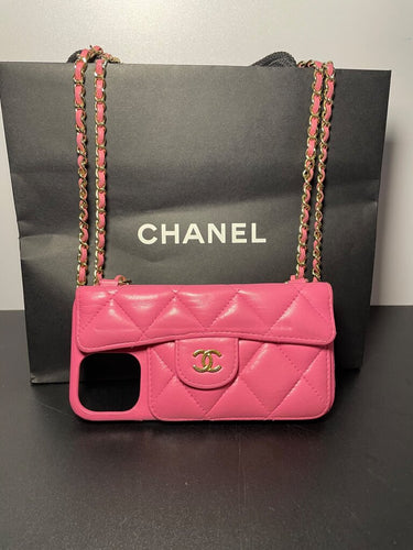 Chanel Classic Quilted Lambskin iPhone Case with Chain Strap