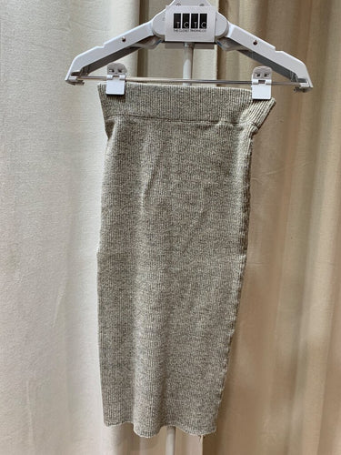 James Perse Heather Grey Ribbed Knit Midi Skirt sz 1