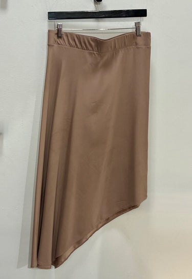 Elaine Kim 100% Silk Taupe Maxi Skirt sz M