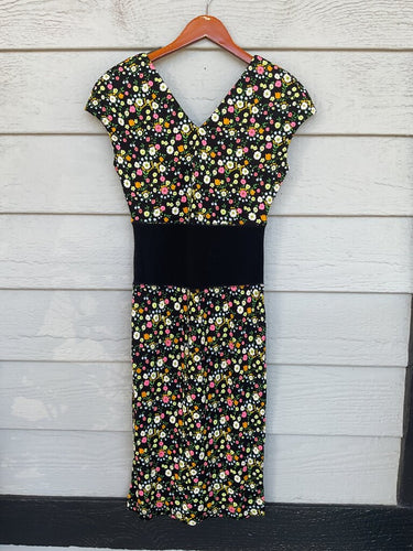 Tory Burch Floral Cap Sleeve V-Neck Dress sz XS/TP