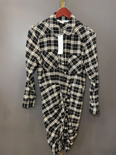 Veronica Beard Plaid Long Sleeve Shirtdress sz 6