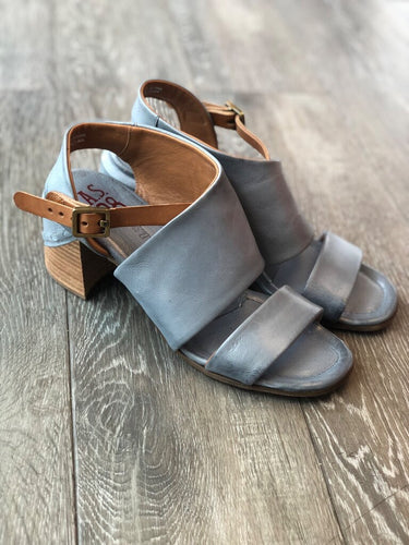 A.S.98 Gray Leather Wedge Sandals sz 39
