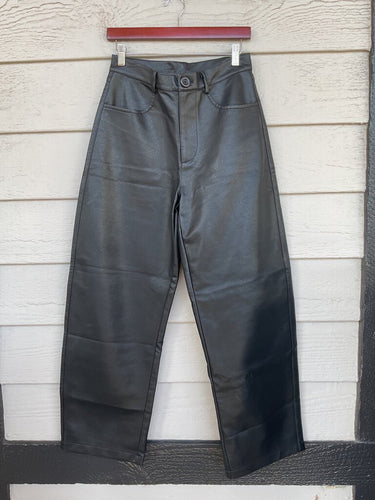 GAGNONLEE Faux Leather Wide Leg Pants