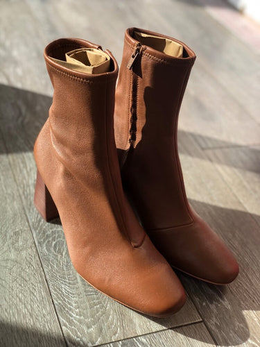 Loeffler Randall Brown Leather Ankle Booties sz 9