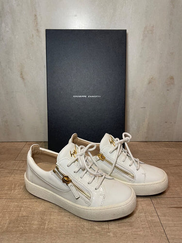 Giuseppe Zanotti White Leather Frankie Low-Top Sneakers sz 37½
