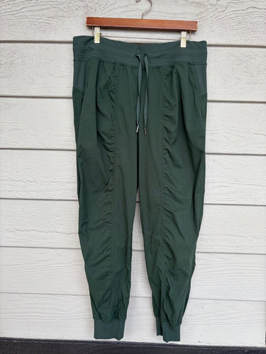 Lululemon Dark Green Ruched Beyond the Studio Joggers sz 12