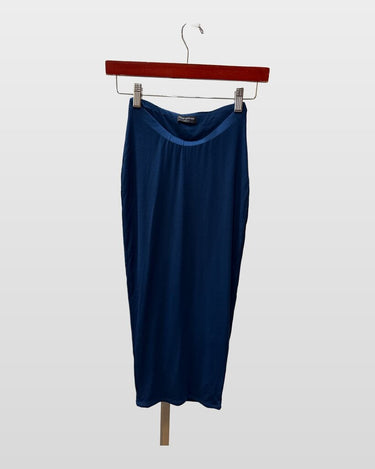Naked Wardrobe Navy Blue Stretch Midi Skirt - XS sz XS